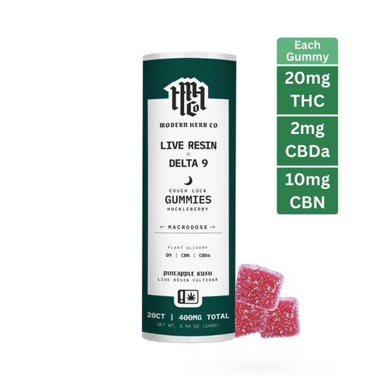 Live Resin Delta 9 THC Gummies (20mg) | Knockout (Indica)