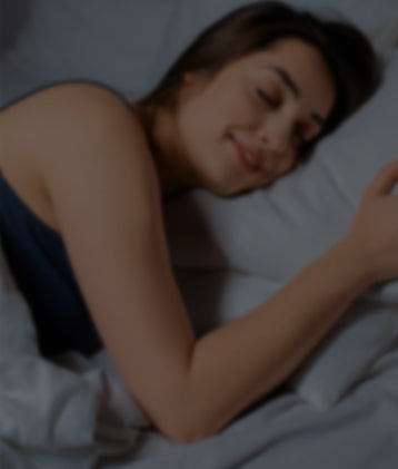 Woman peacefully sleeping, showing benefits of CBD and THC for better sleep quality.
