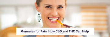 A woman eating cbd and thc gummies.
