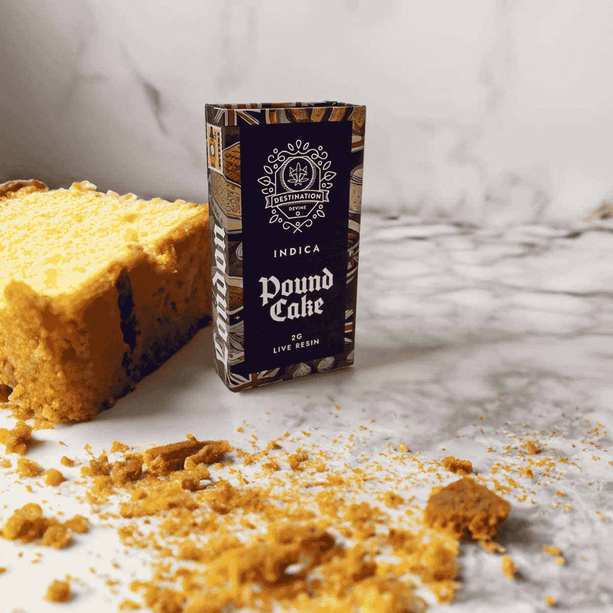 Pound Cake Indica Vape with Delta 8 THCP CBN – 2g dessert-flavored live resin.