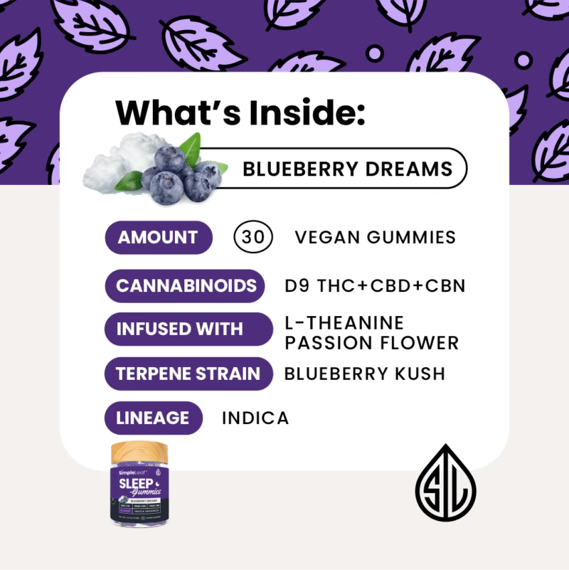 THC+CBN+CBD Sleep Gummies – Blueberry Dreams | Melatonin-Free