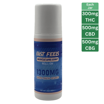 THC+CBD+CBG Icy Relief Roll-On (1,300mg) – Fast Feels Cooling Formula