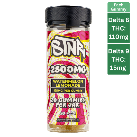 Delta 8 and Delta 9 THC Gummies (2500mg)